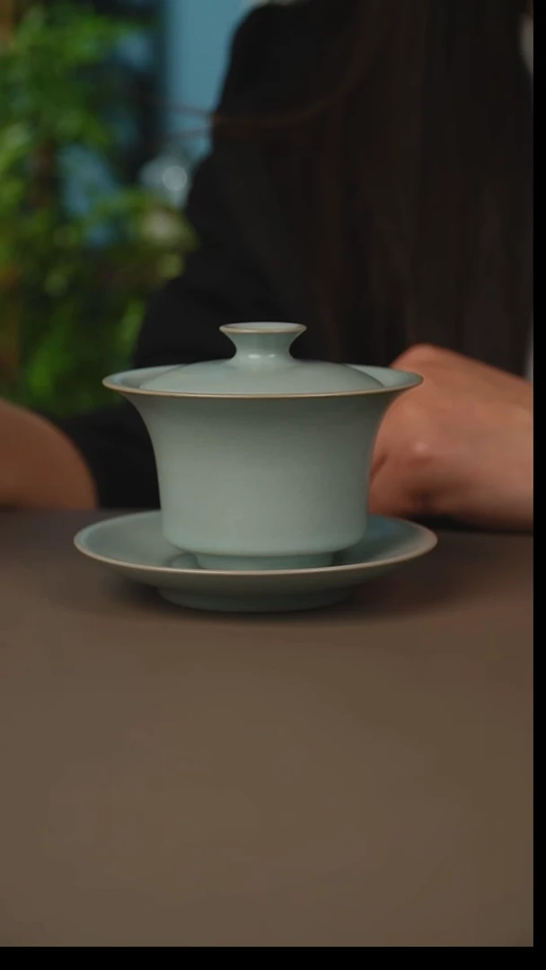 杯仿古马蹄盖碗微暇