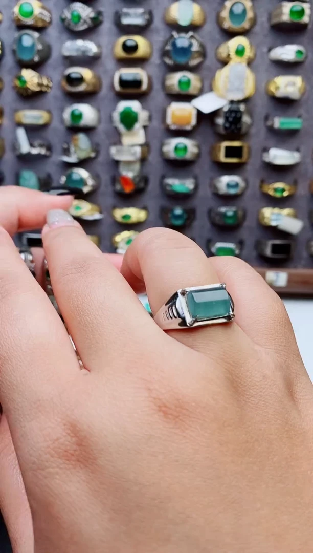 未镶嵌戒指翡翠天然翡翠男戒