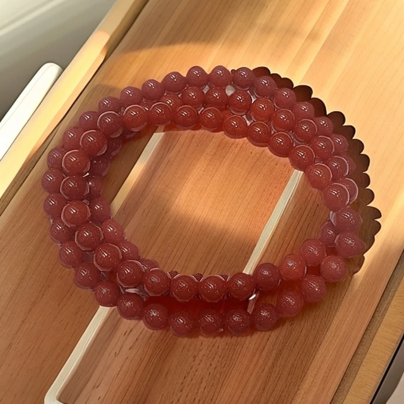 高品质南红卡6毫米三圈手串