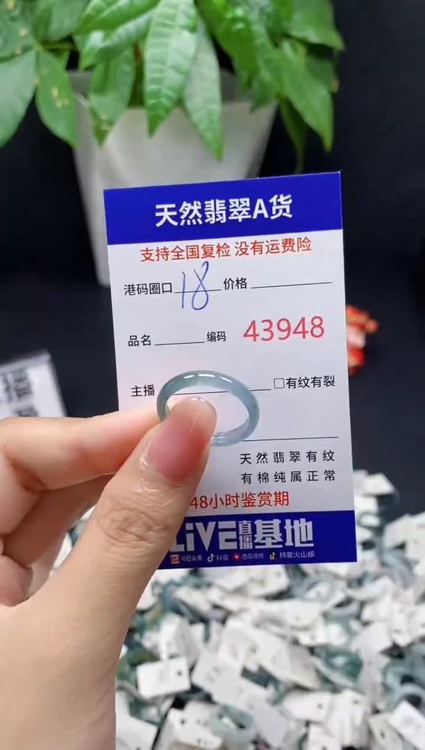 翡翠戒指未镶嵌 天然翡翠戒圈3948