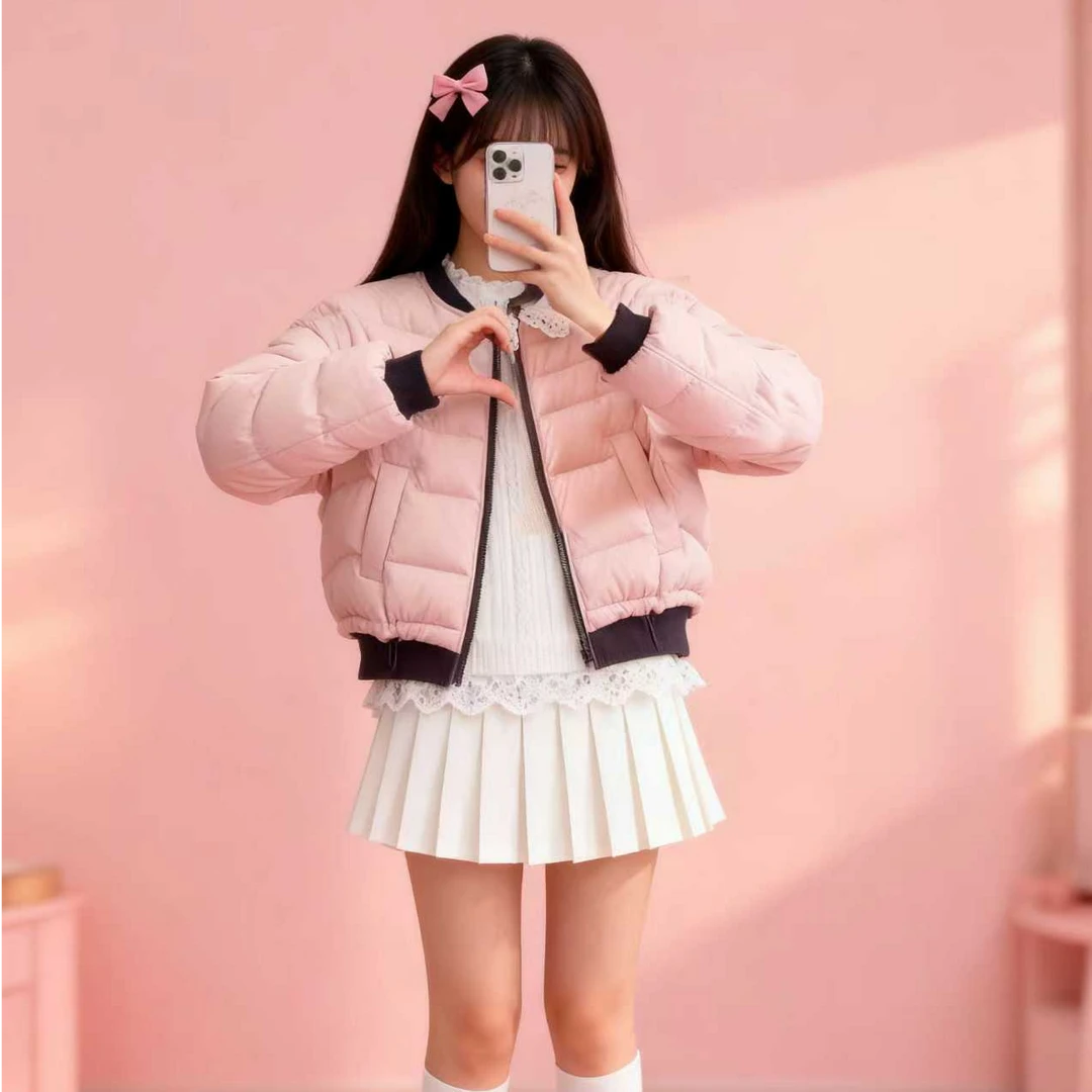 设计师款高奢短款蓬松羽绒外套