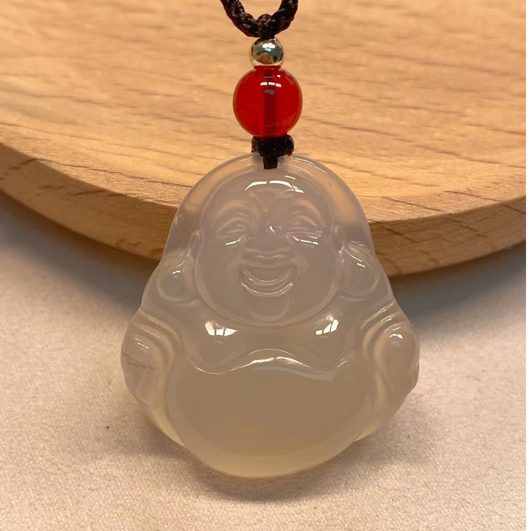 天然玛瑙玉髓佛公弥勒佛吊坠颈饰多样性发一