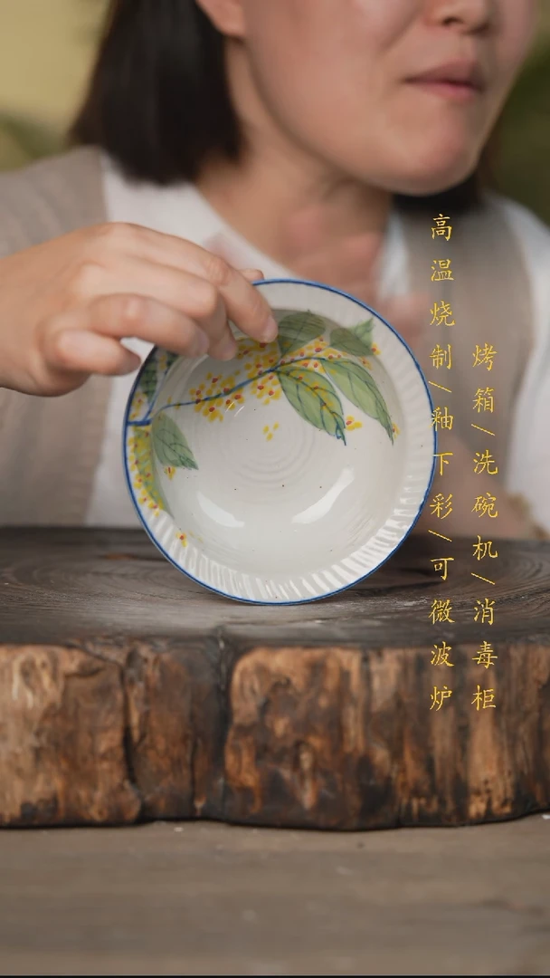 碗景德镇高温釉下彩可微波烤箱洗碗机
