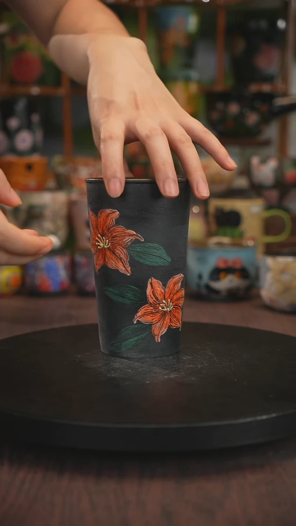紫砂油画手绘釉下彩