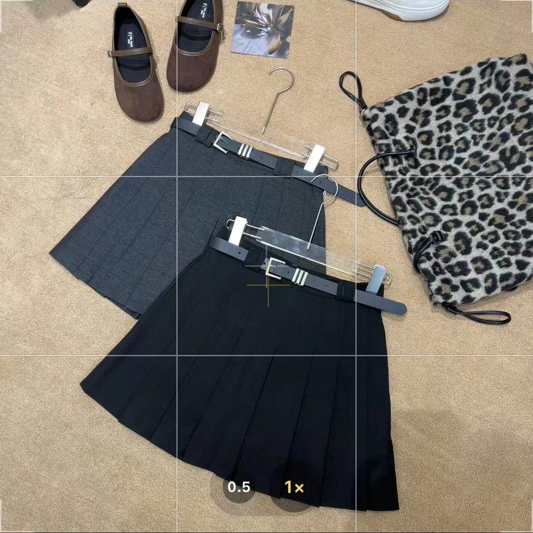 七七家25806【带皮带】百搭时尚显瘦防走光遮胯短裙