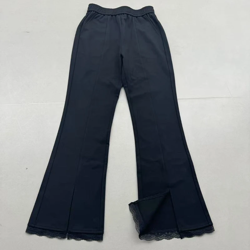 XIAOBAI百搭显瘦时尚休闲黑色微喇裤