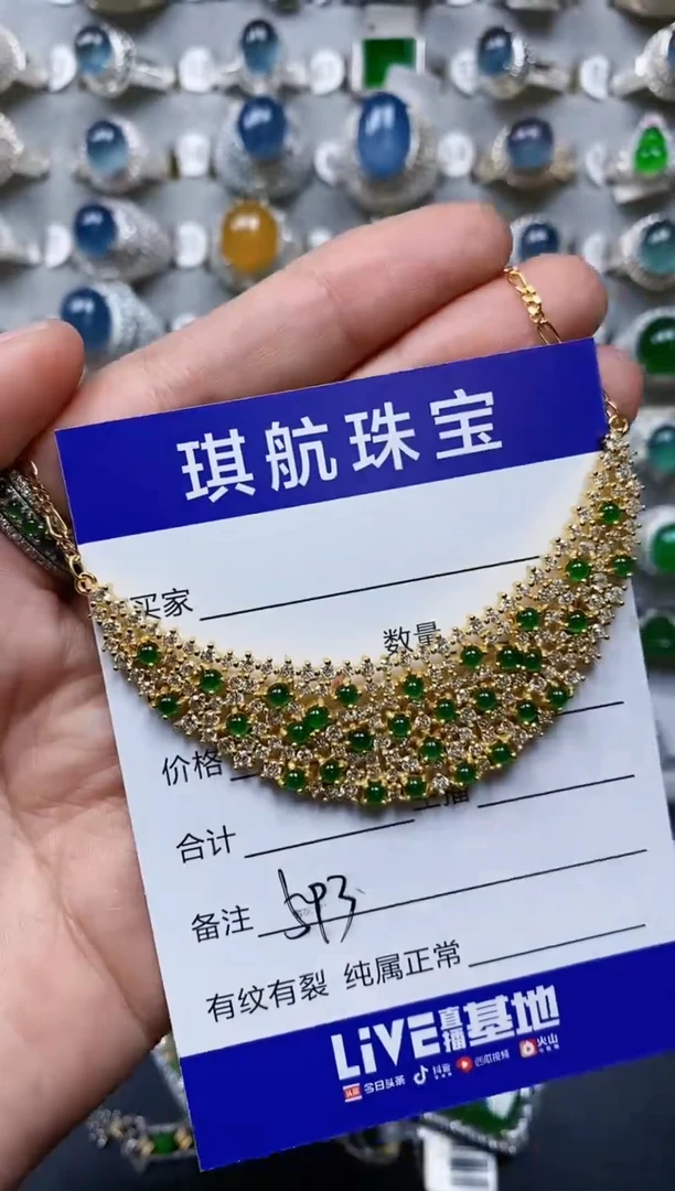 【闪购商品】翡翠颈饰银S925镶嵌0593