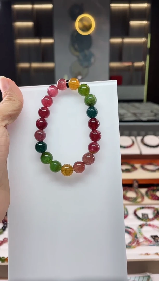 未镶嵌老矿碧玺单圈手串10mm+碧玺（多样性发一条）Q