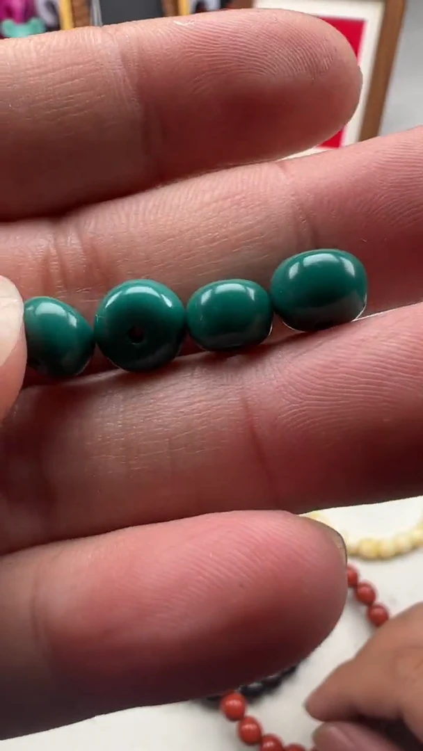 【闪购商品】绿松石单珠未镶嵌绿松石帝玉色一组