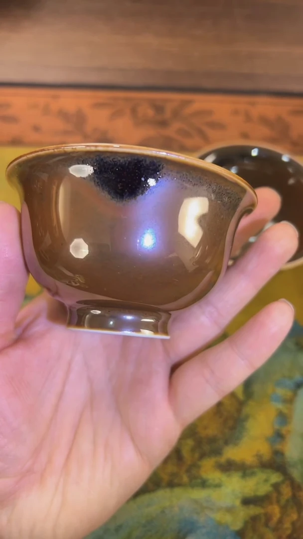新品特色窑变爱心压手杯