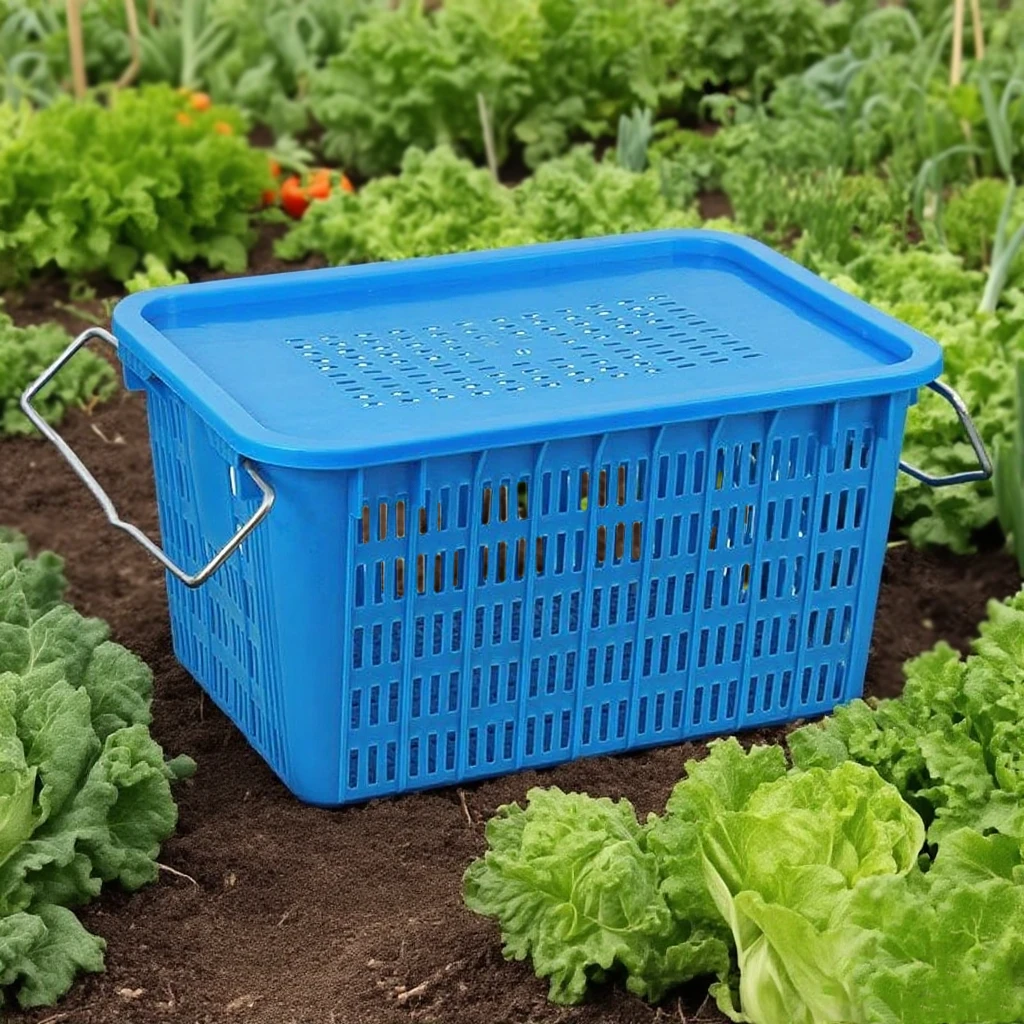 加厚菜筐铁耳箩筐蔬菜箩水果篮运输框服装筐收纳箩周转箱塑料箩框