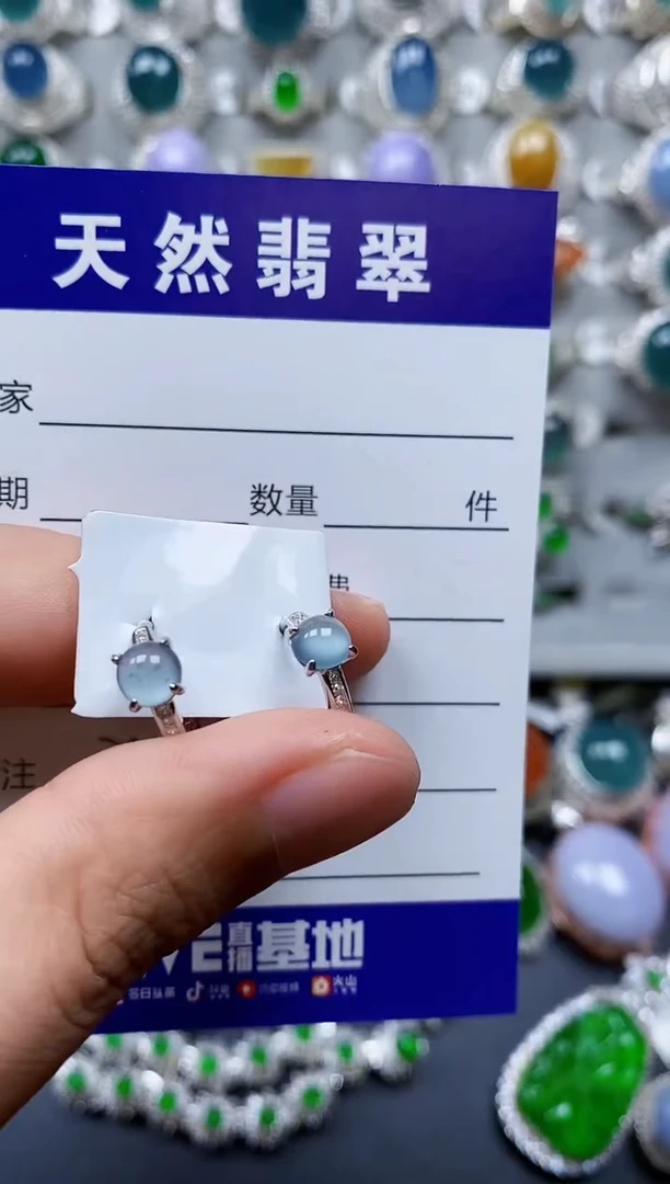 【闪购商品】翡翠耳饰银S925镶嵌0212