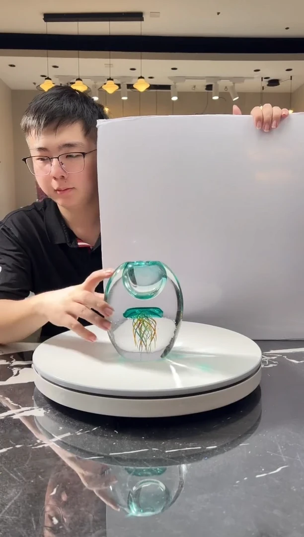 摆件巴比特美学 蓝色水母香薰瓶