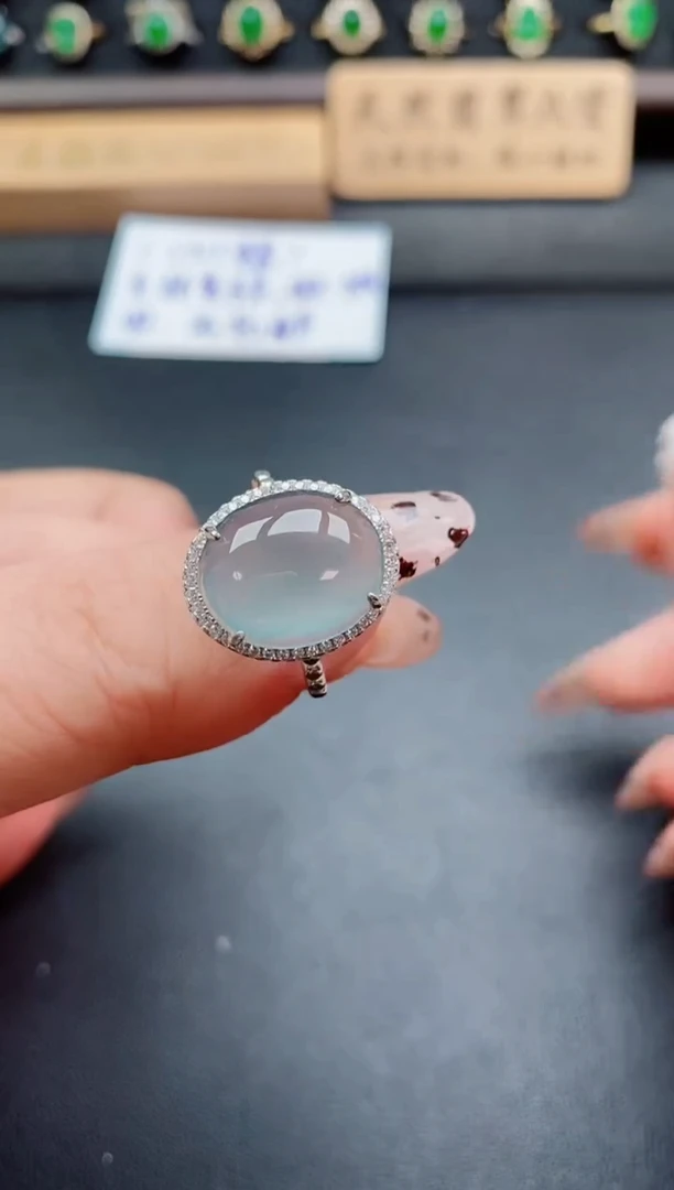 银S925镶嵌戒指翡翠1