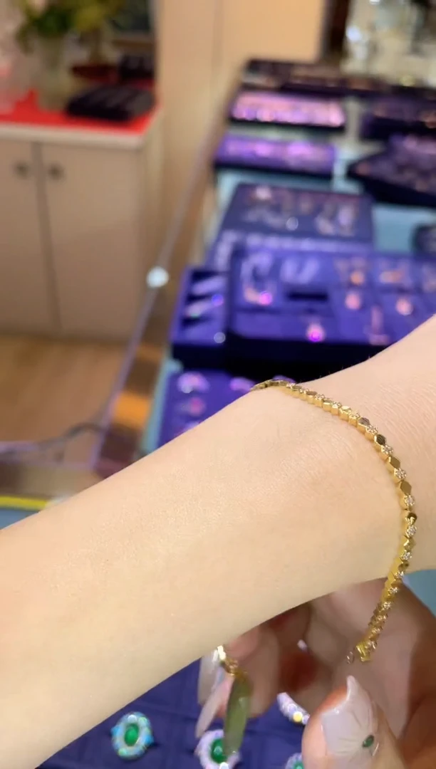 18K金镶嵌手链钻石   JZ