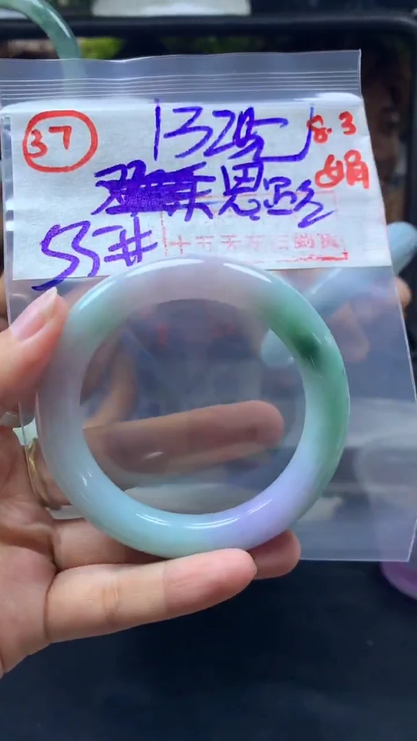 定制翡翠未镶嵌思**漫手镯55圈毛货需精细抛光#37