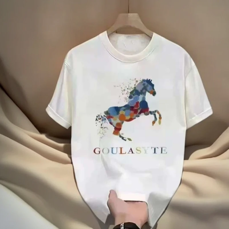 ZQ【一折粉丝福利】圆领T恤休闲2025夏季短袖纯棉百搭情侣