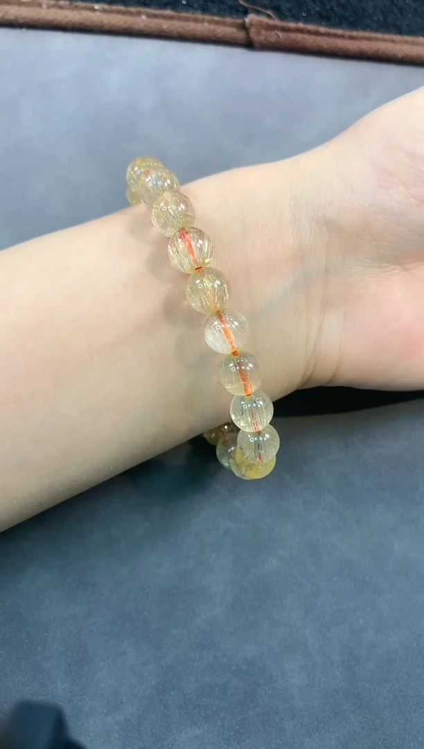 【闪购商品】发晶手链未镶嵌38号金发晶单圈9mm