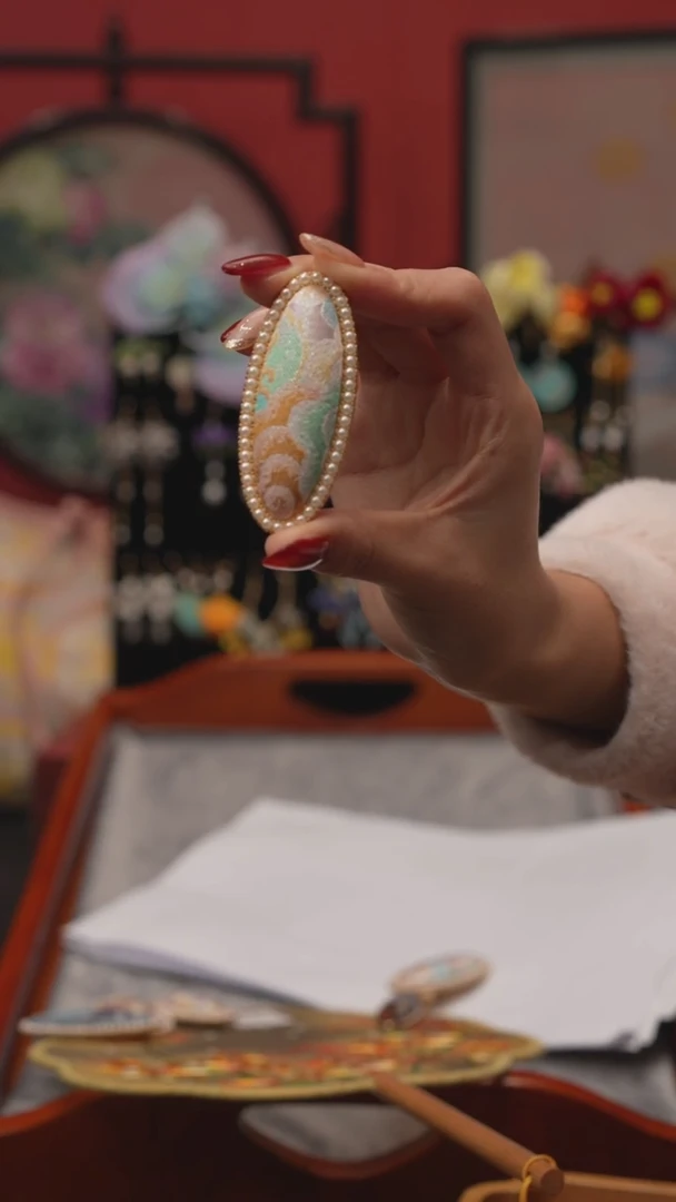 刺绣普**我非遗绒花手工饰品