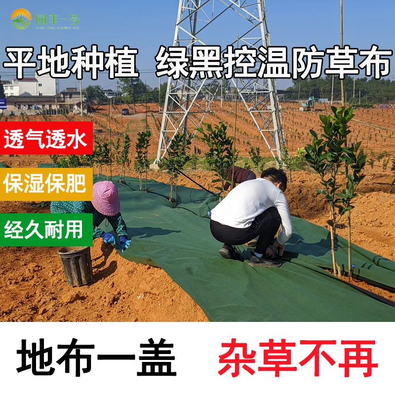 园丰一号新型绿黑双色长条覆盖透气多功能防草布除草布保湿地膜