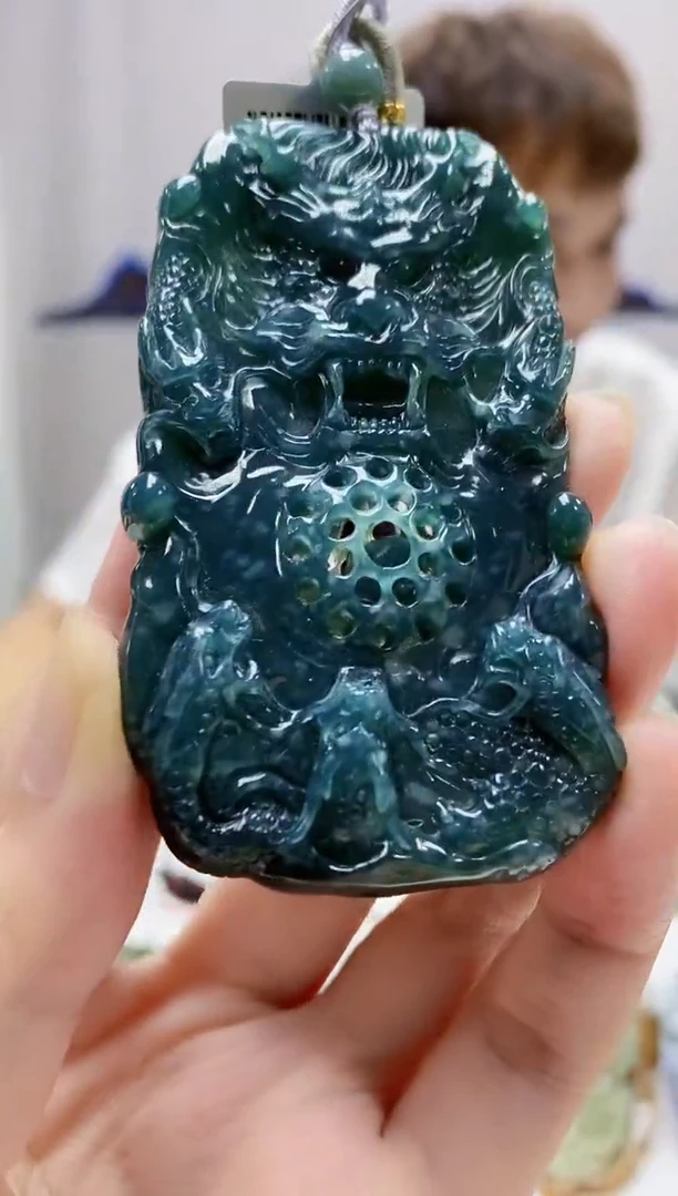 定制翡翠未镶嵌4868zm-毛货挂件6龙牌