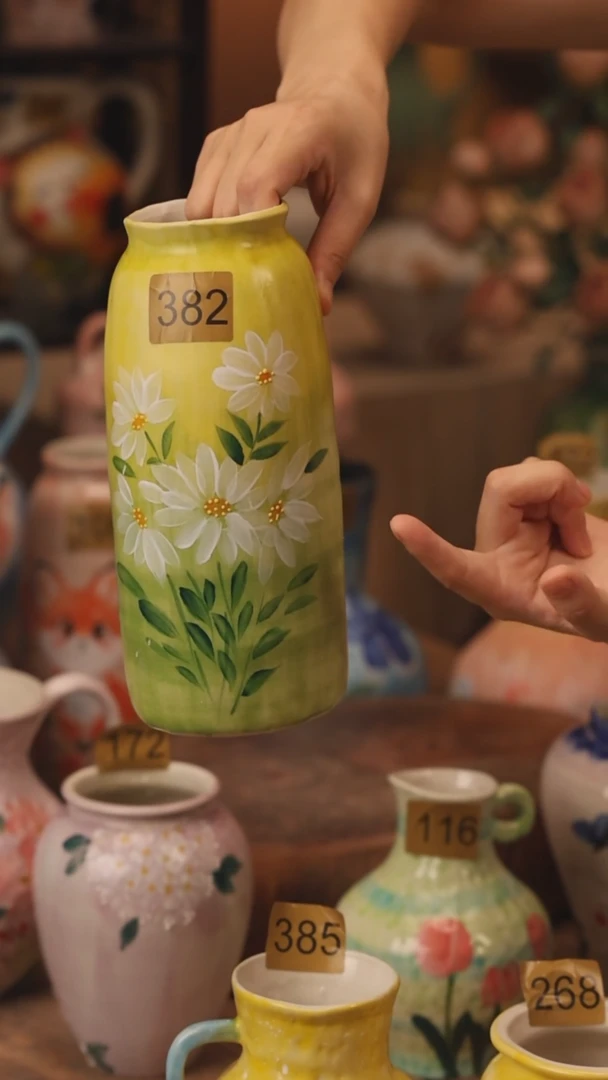 陶瓷382景德镇设计师手作花器摆件侘寂风