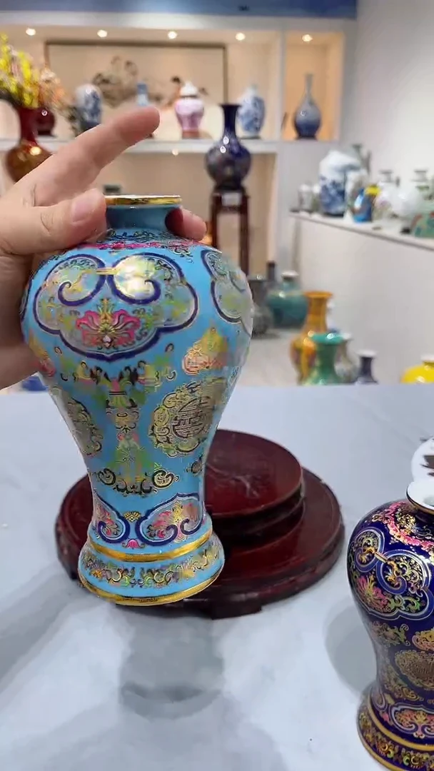 摆件珐琅彩小号高19