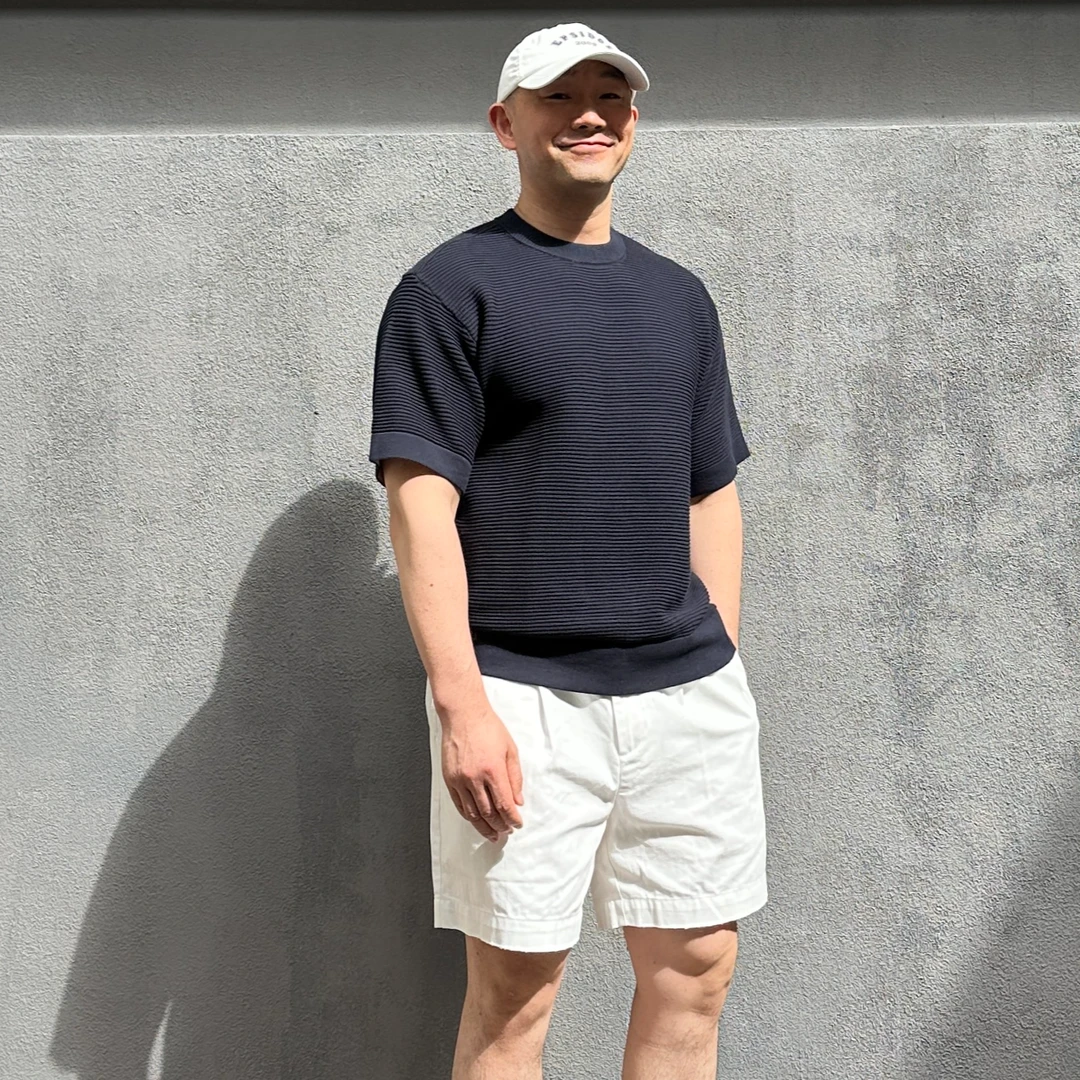 夏季精梳高捻全棉针织肌理T恤老钱风宽松短袖透气舒适圆领