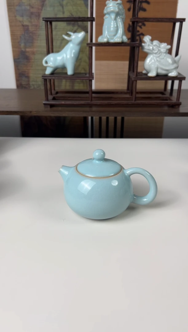 【闪购商品】杯珑匠天青圈足西施壶