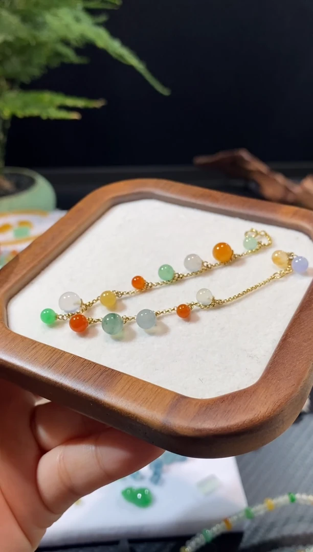 未镶嵌定制翡翠清*欢珠珠手链