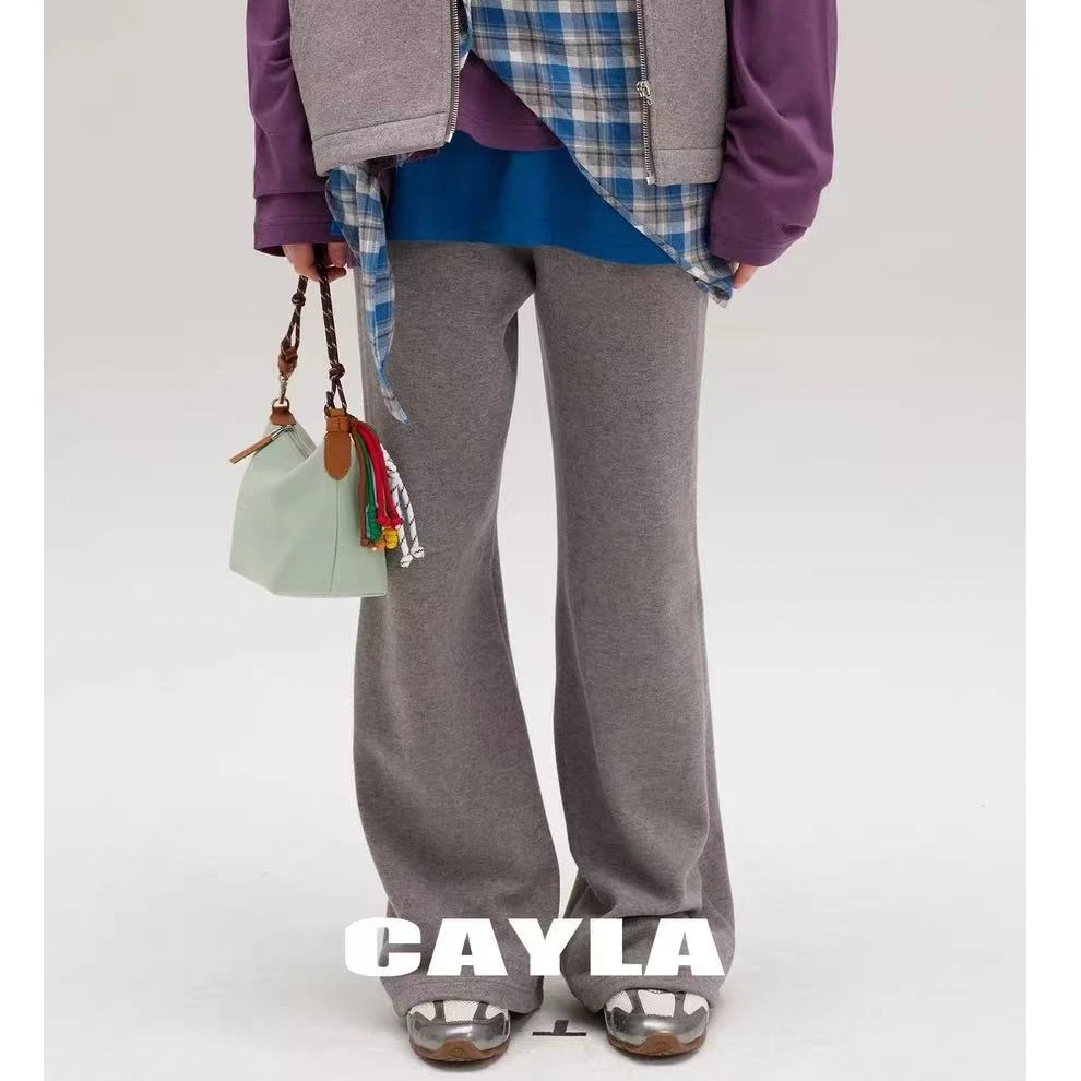 CAYLA25新款双面绒空气层微喇裤