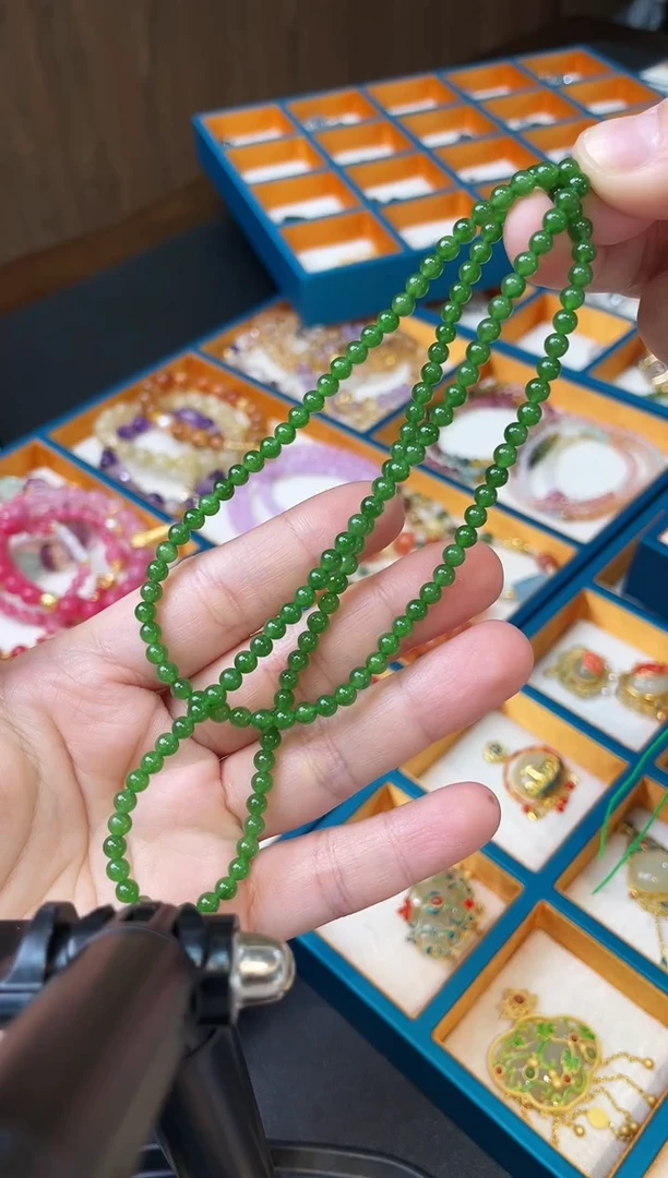 【闪购商品】和田玉颈饰银S925镀金镶嵌珠链