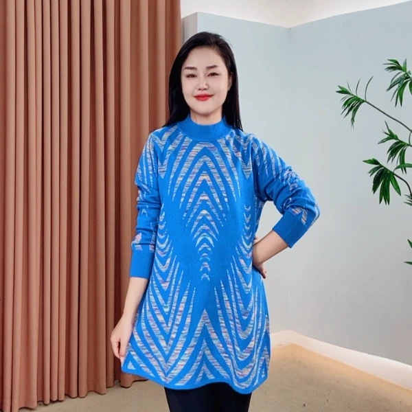 493针织时尚女士网红秋冬提花百搭休闲打底加厚女装连衣裙