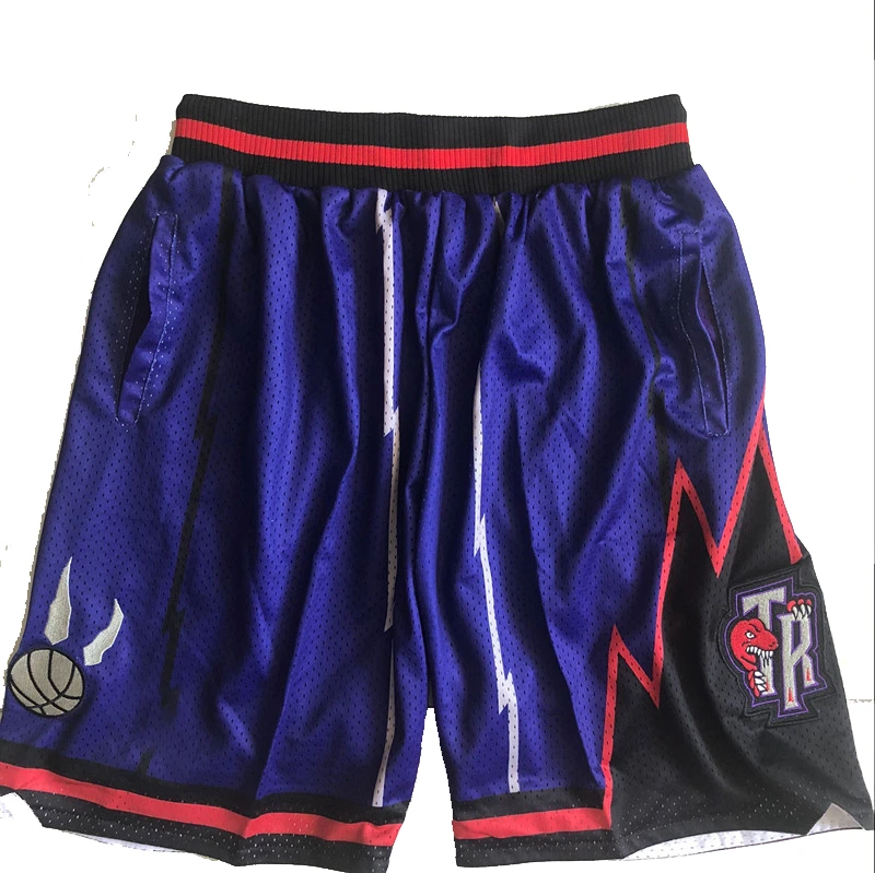 猛龙紫色球裤两口袋密绣款篮球训练速干透气运动服