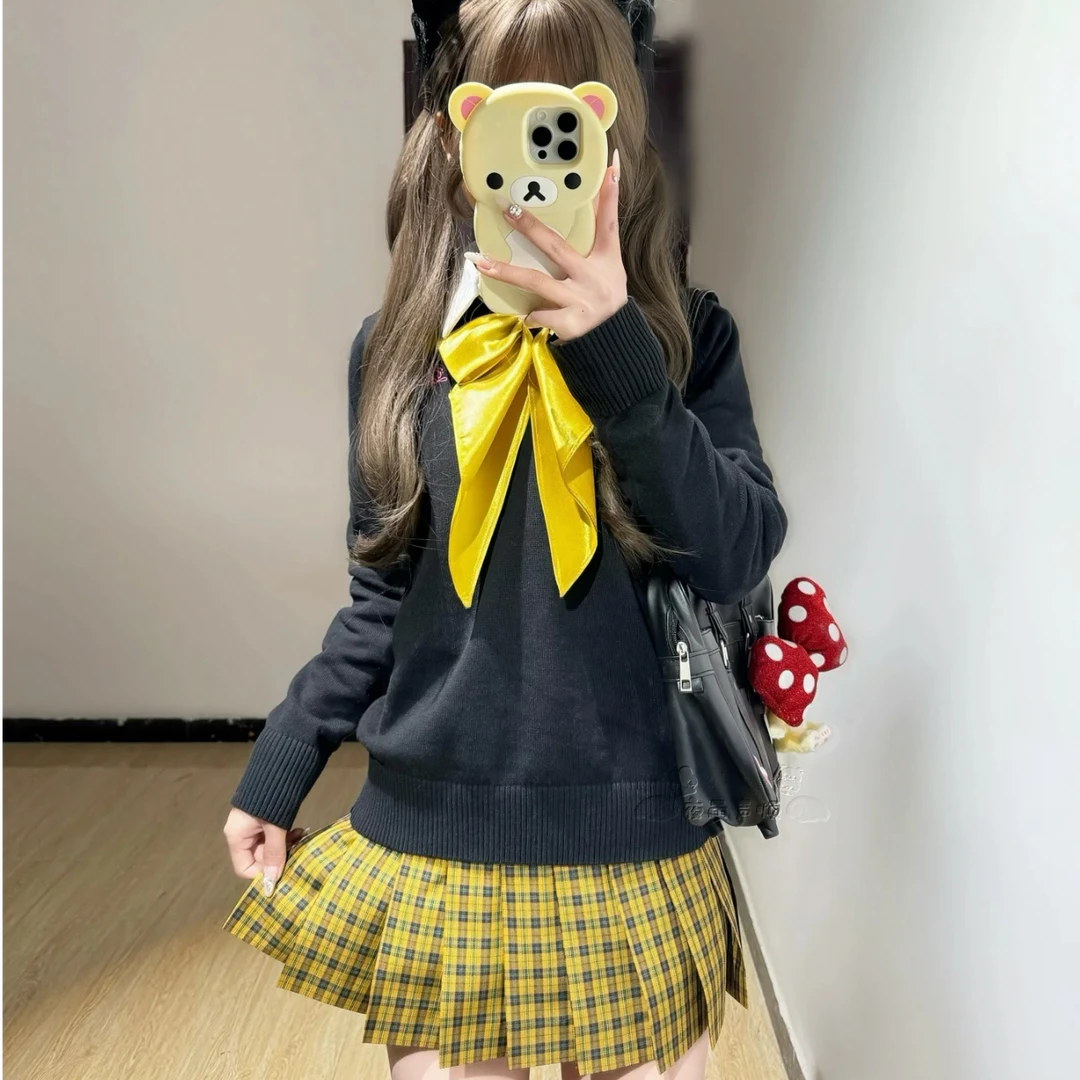 【向日葵】JK制服格裙半身日系A字裙百褶校供感百搭套装学院风短裙