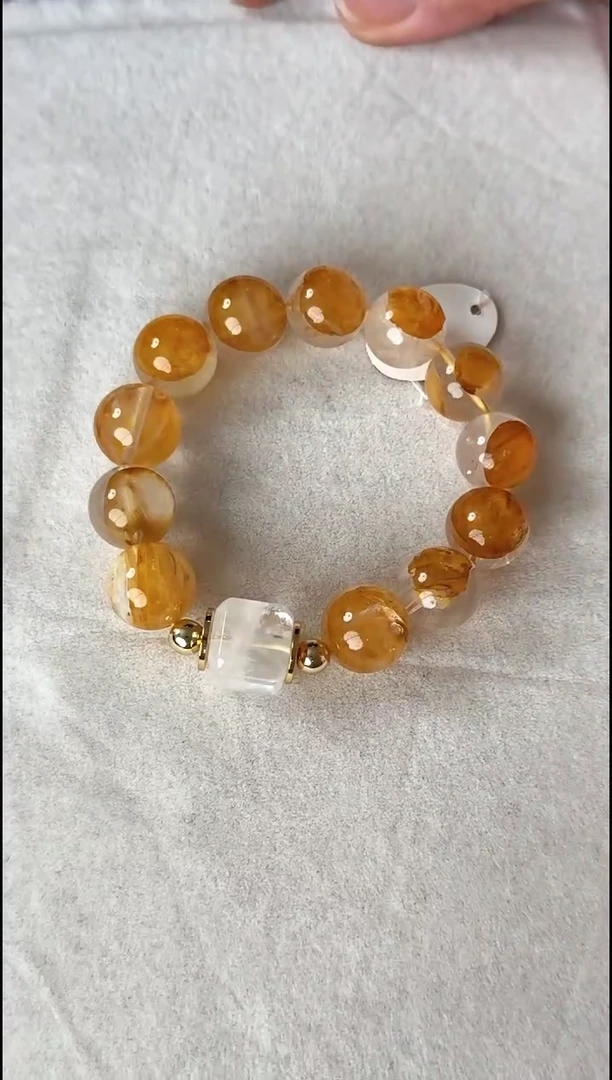 合金手链水晶黄胶花手链设计款