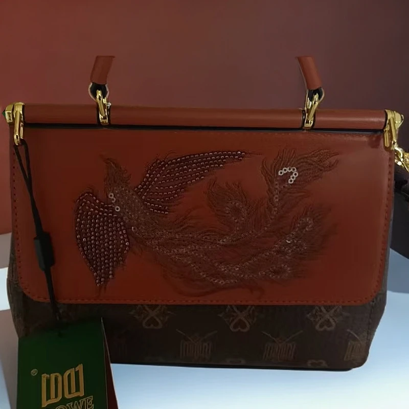 肩包百搭真皮小手包小包包包女包女士款咖啡色手拿包气质时尚