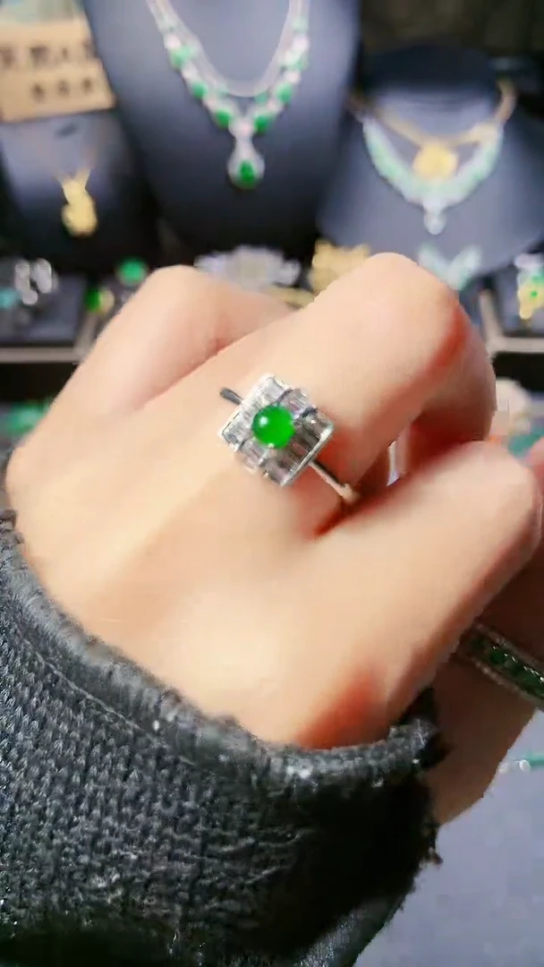 【闪购商品】翡翠戒指银S925镶嵌戒指