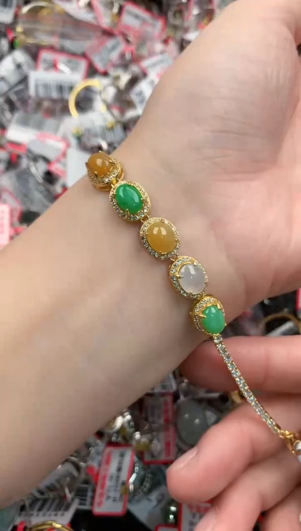 银S925镶嵌戒指翡翠666----3