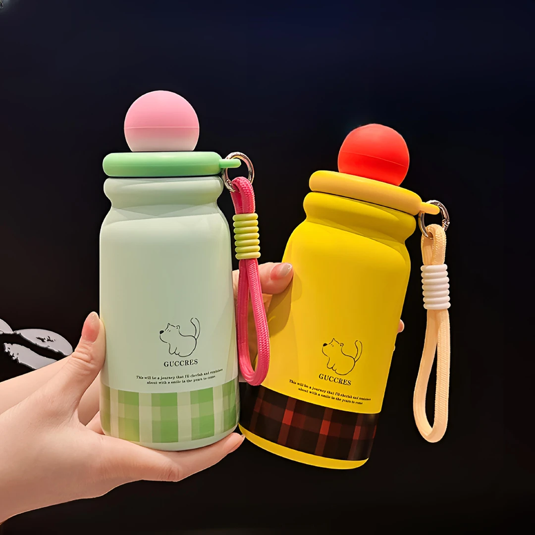 绚青保温杯高颜值可爱保温杯女生外带大容量吸管杯便携学生水杯子