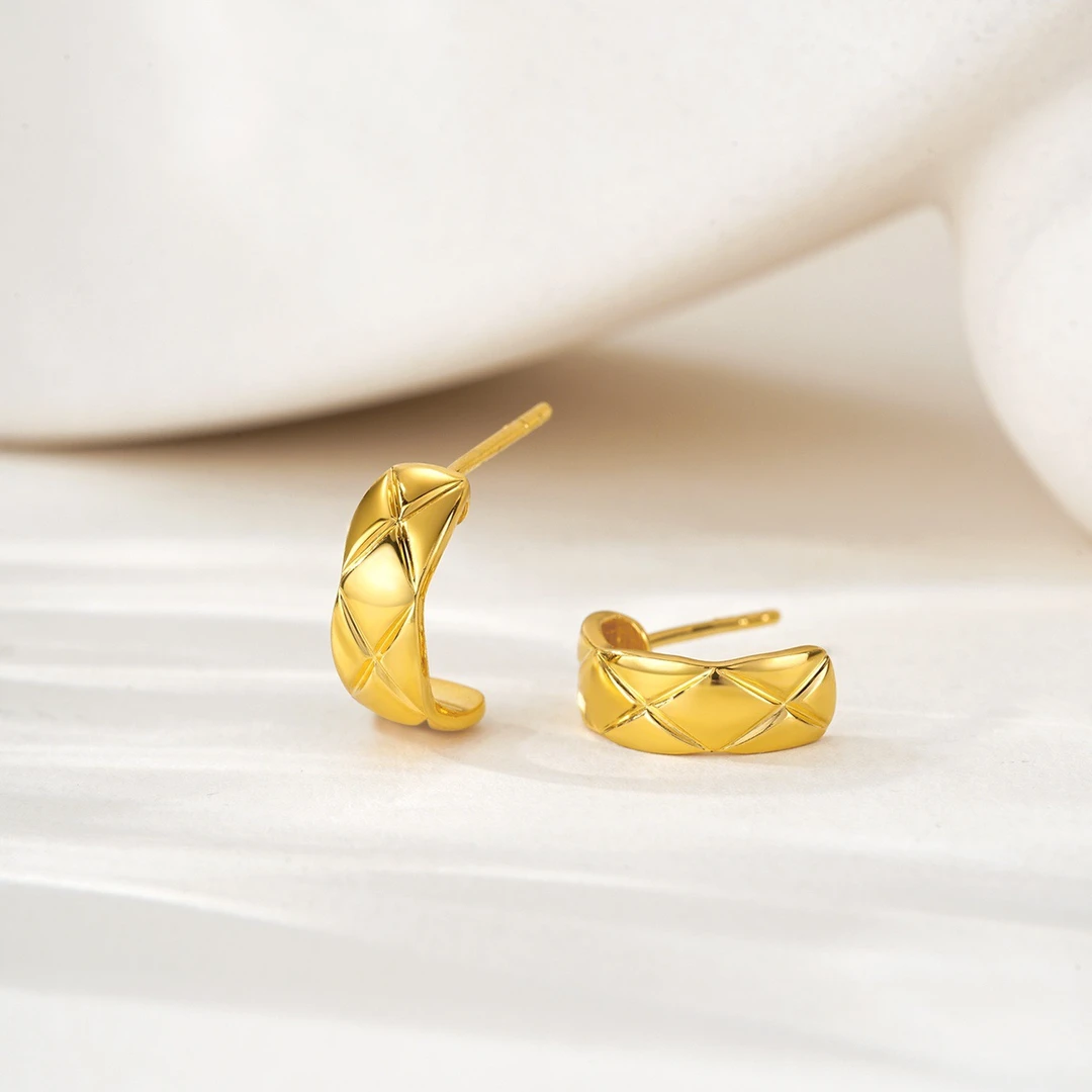 足银耳饰 经星芒耳钉轻奢简逸星菱格耳饰足银耳钉