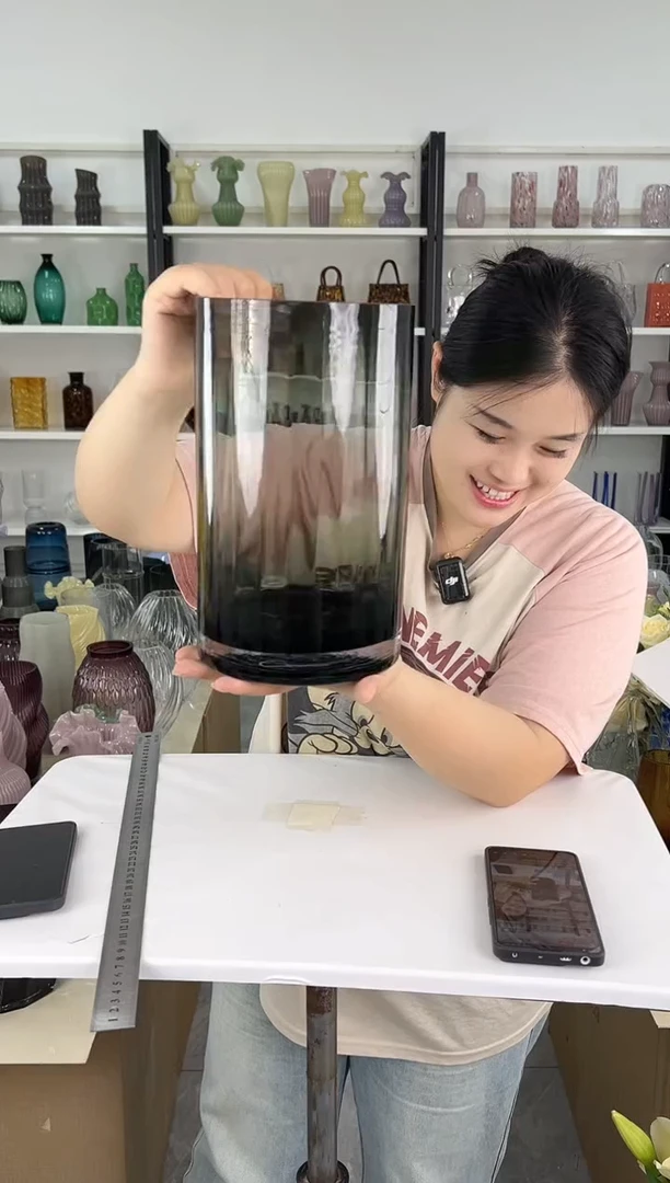 插花现代客厅摆件玻璃花瓶