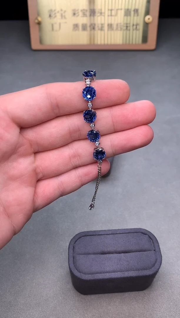 银S925镶嵌托帕石手链2222