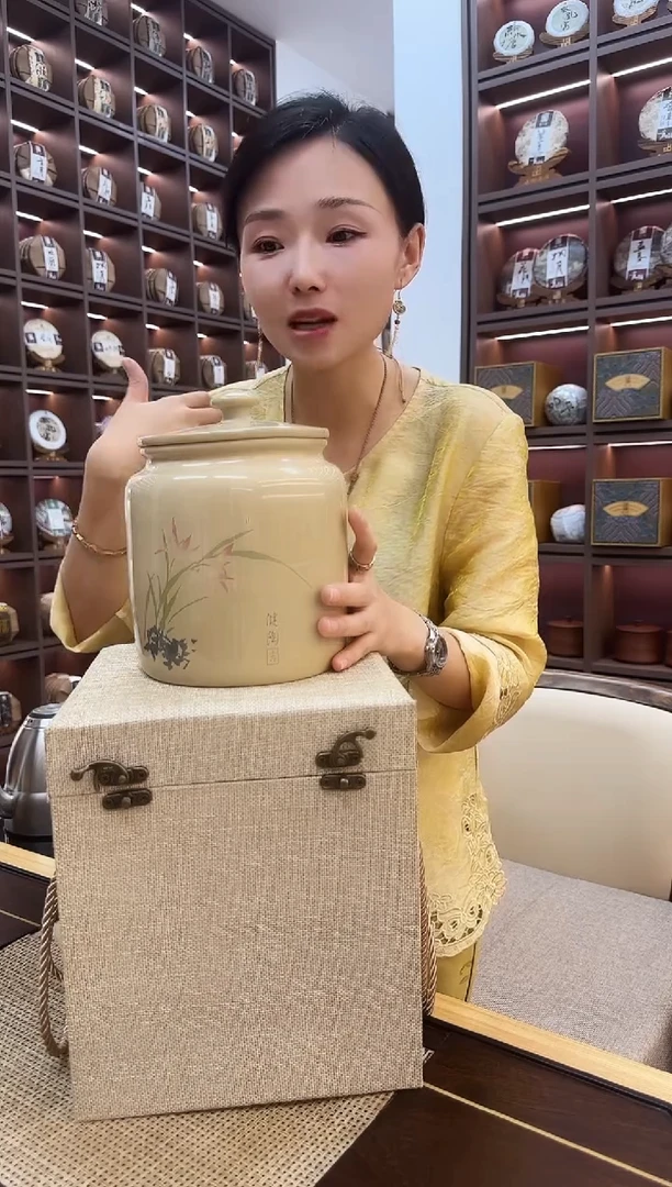 茶壶紫砂成*冰岛小方块 普洱生茶散茶 建水紫陶罐装