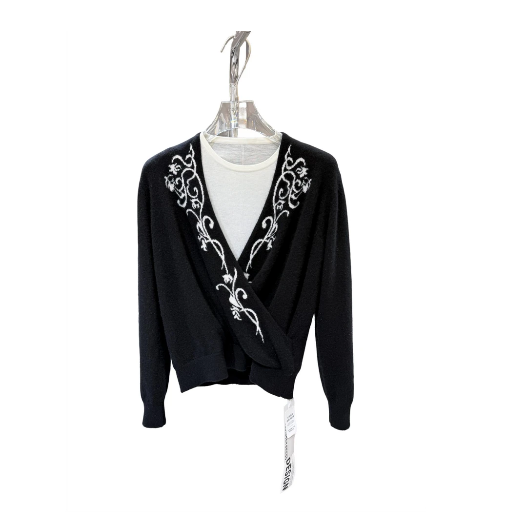 100羊绒衫叠领套衫提花YR805574