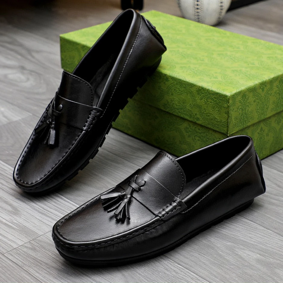 男士新款豆豆鞋真皮软底透气一脚蹬网红驾车鞋2025爆款潮流皮鞋