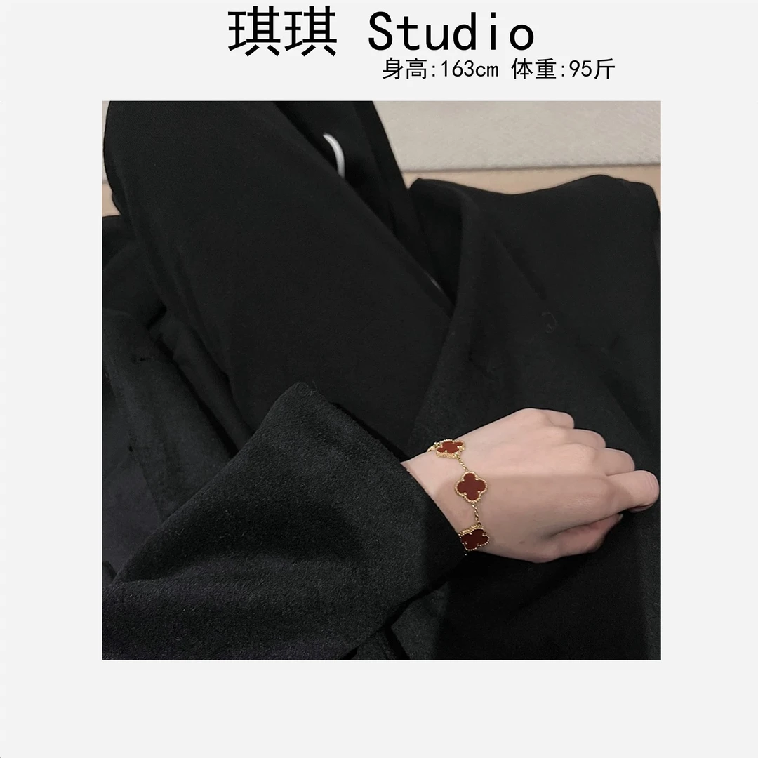 铜合金手链 2025早春新年款轻奢高级感包边红色百搭经典五花手链L