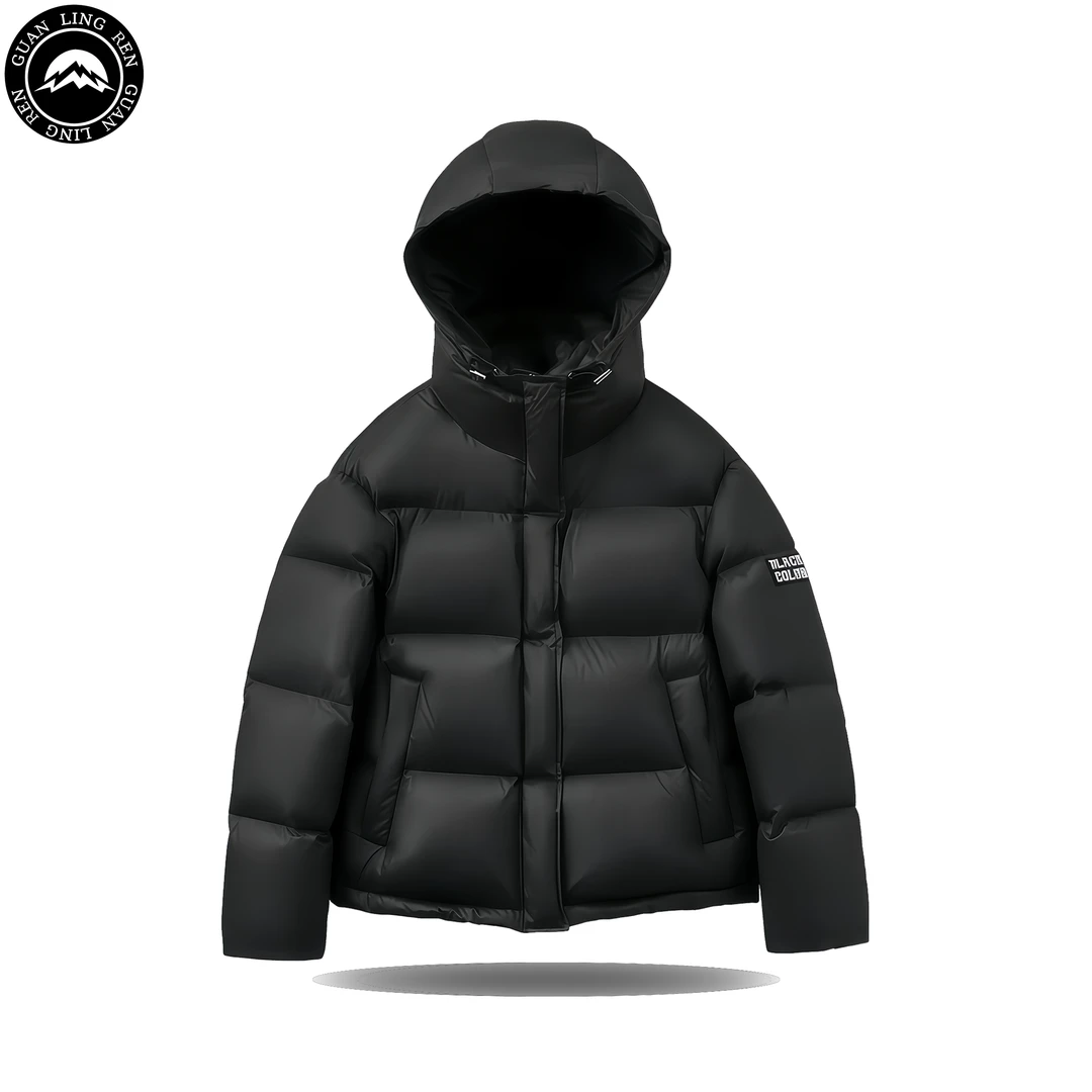 羽绒服男女款2025冬季新款连帽面包服亲子款宽松短款加厚保暖户外