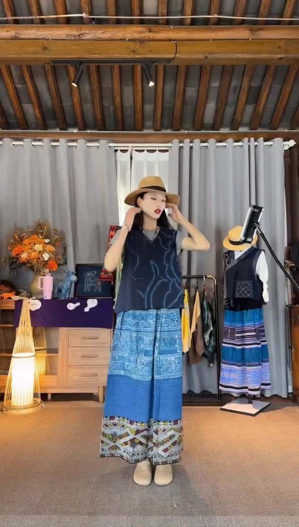 设计师款蜡染织锦半裙