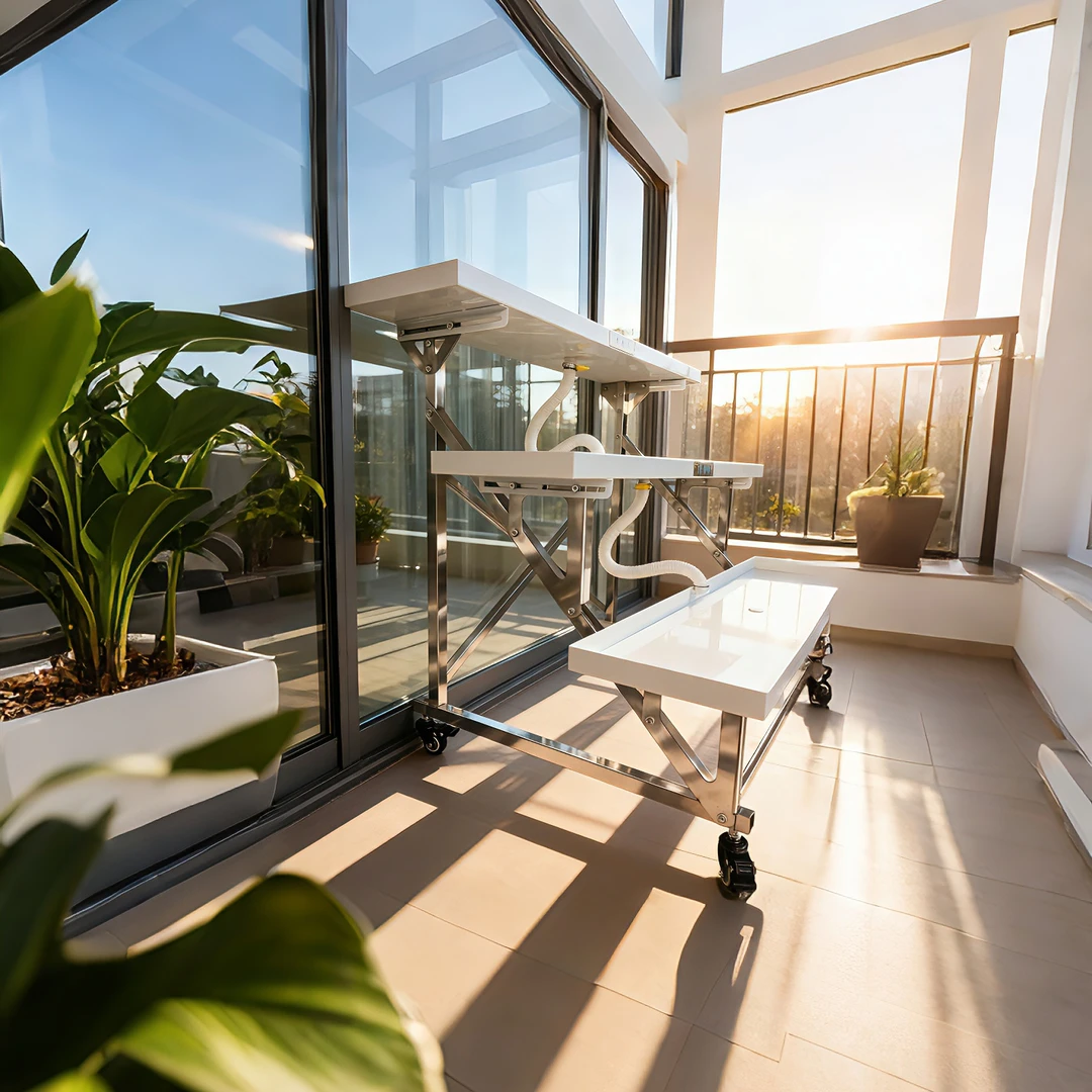 多功能花架镀锌钢结合不锈钢可调节层距室内阳台阶梯排水简约移动